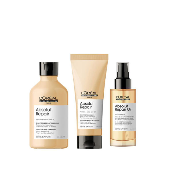 Imagen de Pack Loreal Pro Absolut Repair Shampoo + Aco + Serum