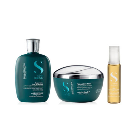 Imagen de Pack Alfaparf Reconstruction Shampoo + Mascara + Ampolla