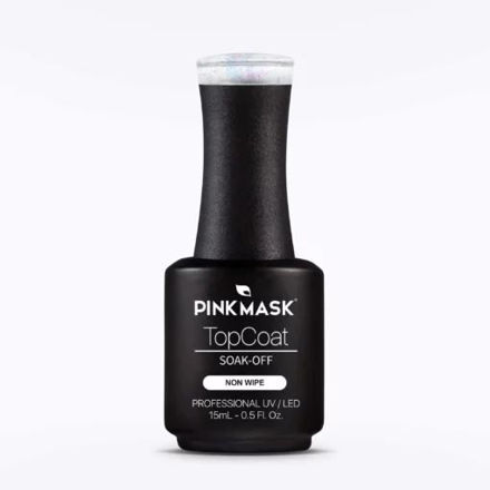 Imagen de Top Coat Glitter Pink Mask Gel Color
