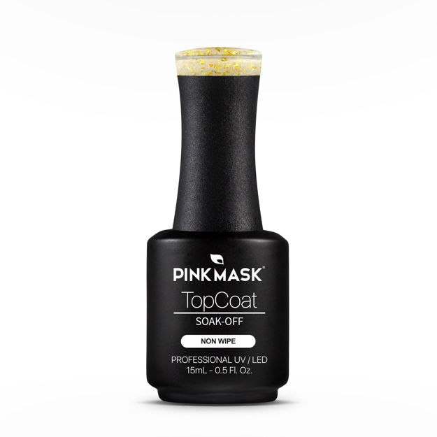 Imagen de Top Coat Gold Diamond Pink Mask Gel Color N°2