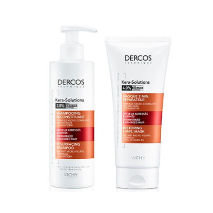 Imagen de Pack Dercos Vichy Kera Solutions Shampoo + Mascara