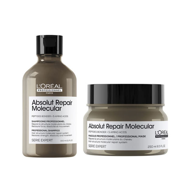 Imagen de Pack Loreal Pro Absolut Repair Molecular Shampoo + Mascara