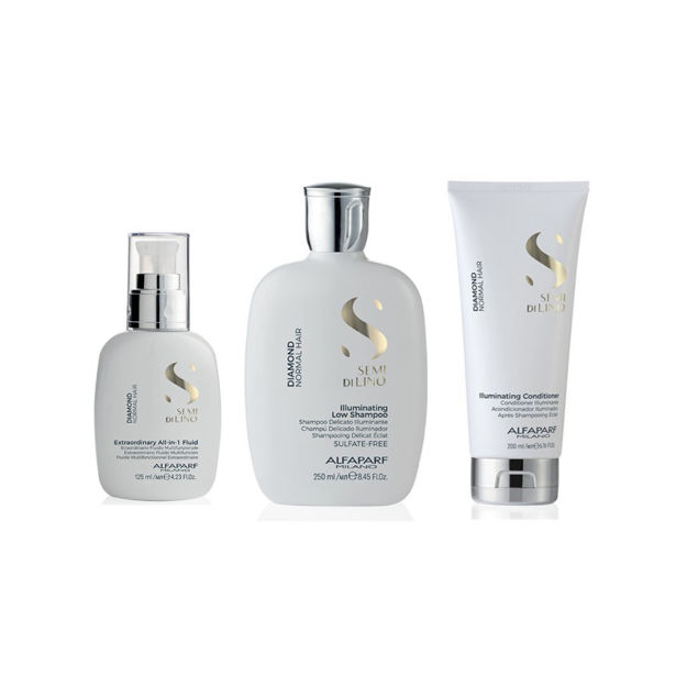 Imagen de Pack Alfaparf Diamond Iluminating Sh + Aco +Fluido Extra