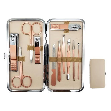 Imagen de Set de Manicuria con Escuche Metalico Rosado Beauty Style
