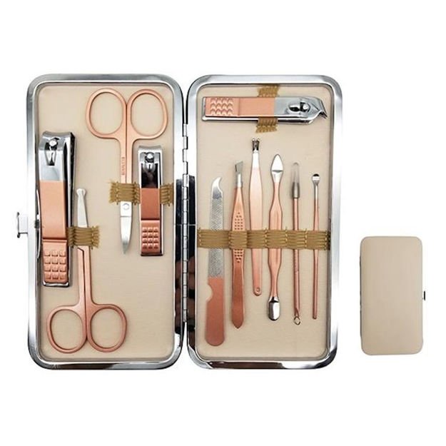 Imagen de Set de Manicuria con Escuche Metalico Rosado Beauty Style