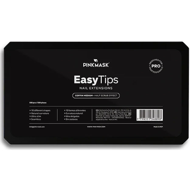 Imagen de Tips de Gel Pink Mask Easy Tips Coffin Medium