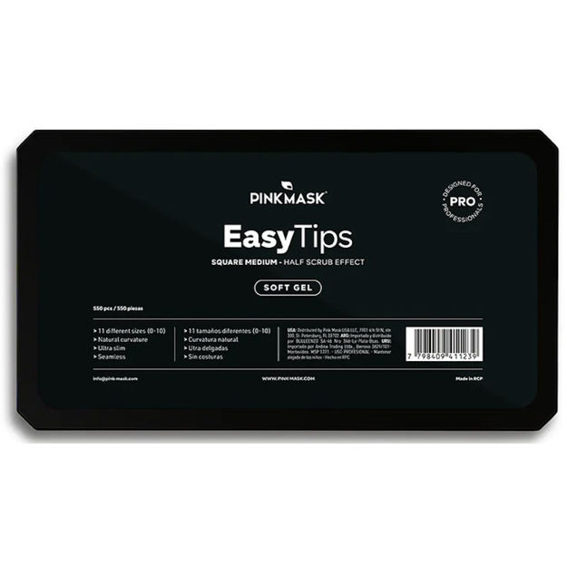 Imagen de Tips de Gel Pink Mask Easy Tips Square Medium