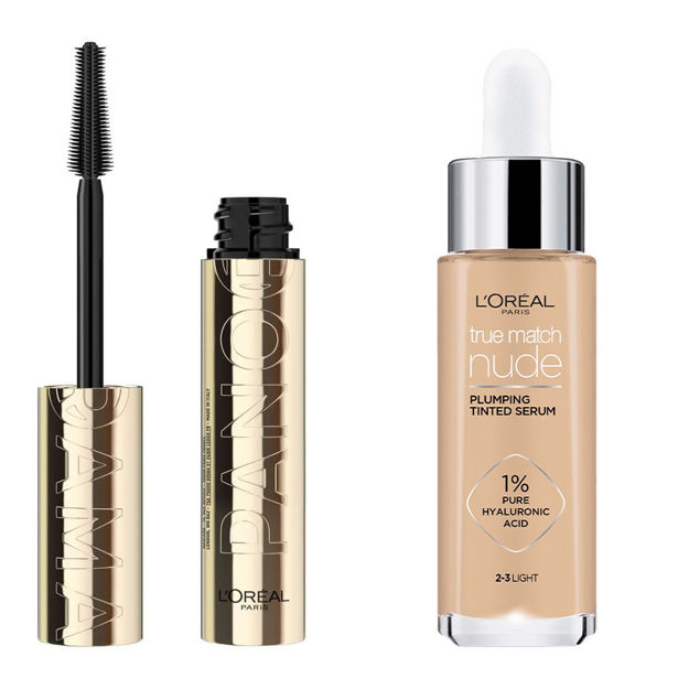 Imagen de Mascara Loreal Panorama + Serum Loreal True Match 2-3 Light